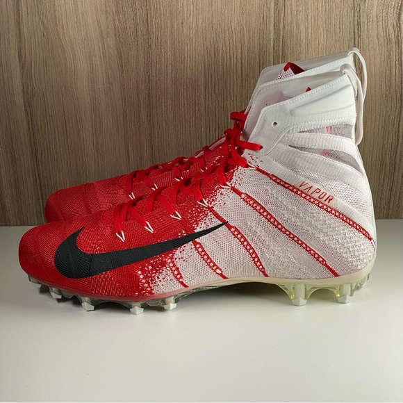 Nike Vapor Untouchable 3 Elite Football Cleats White/Red AO3006-160 Men’s Sz 12 - Picture 3 of 9